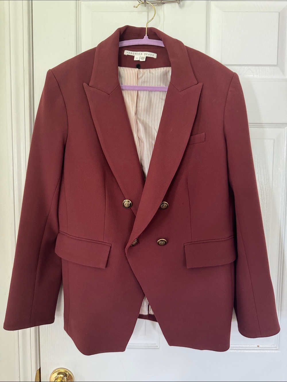 Veronica Beard Burgundy Miller Dickey Jacket Blazer